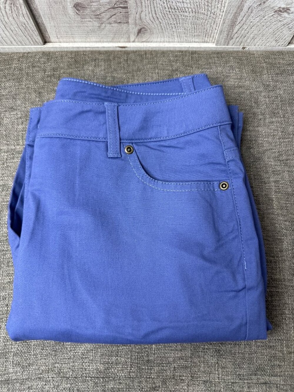 Norm Thompson Women Blue Pants Size 8 Petite Stretch Fabric Summer Vacay Spring - Picture 3 of 8